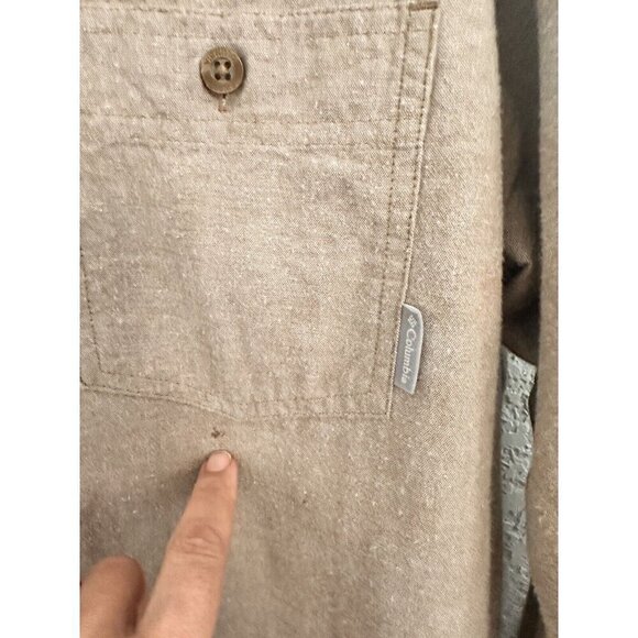 Columbia Men's Shirt Size Large Button‎ Down Tan Cotton Long Sleeve Grandpacore - Picture 3 of 12